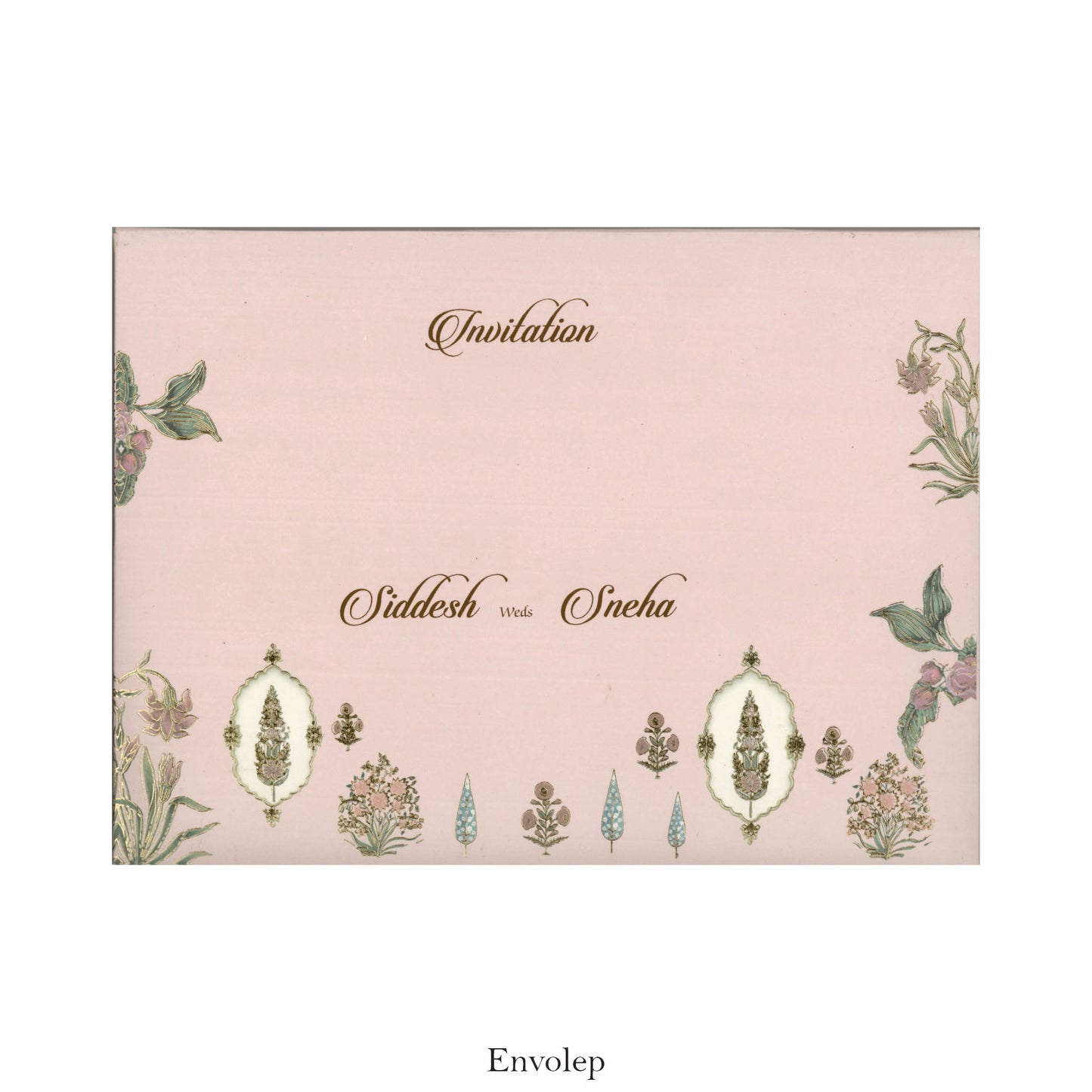 Designer Theme Based Wedding Card with Beautiful Caricature | SS - 5013 D