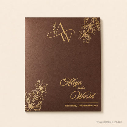Brown Floral Wedding Invitation |SS-2023