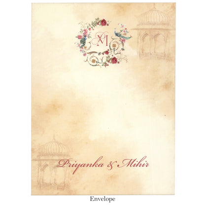 Pastel Theme Pichwai Wedding Card | SS - 8005