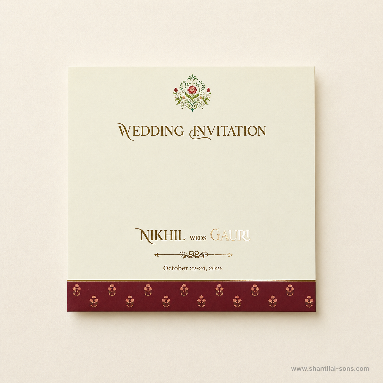 Floral Square Wedding Invitation Folder |SS-2013