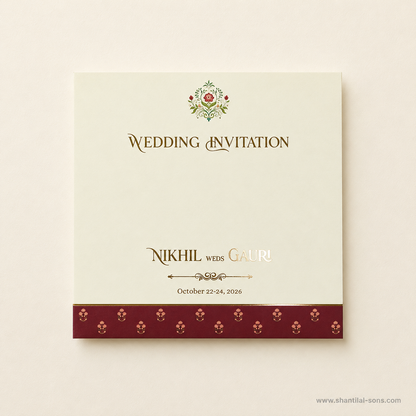 Floral Square Wedding Invitation Folder |SS-2013