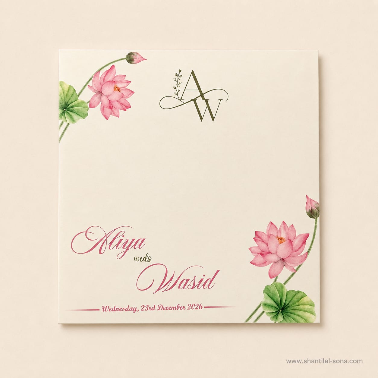 Pastel Lotus Wedding Invitation \SS-2028