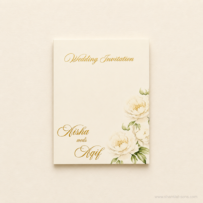 Luxury Olive Green Floral Gate Fold Invitation | SS-2001