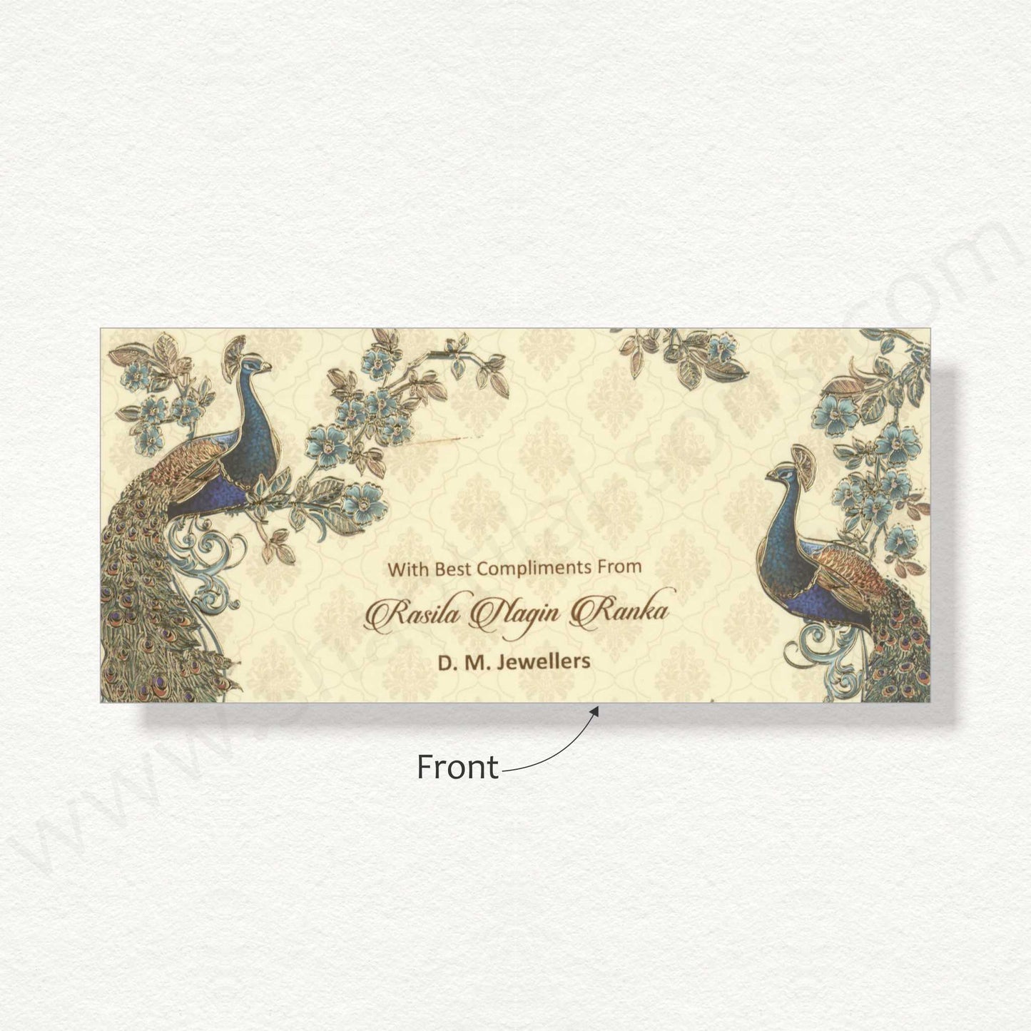 Beautiful Floral Cash Envelope With Peacock | G-43