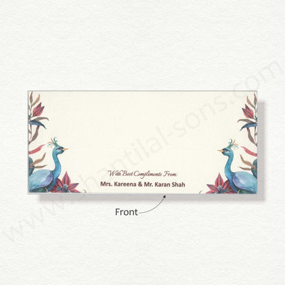 Beautiful Floral Peacock Cash Envelope | G-79