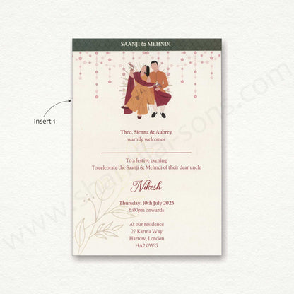 Designer Floral Wedding Invitation Card | SS -80154