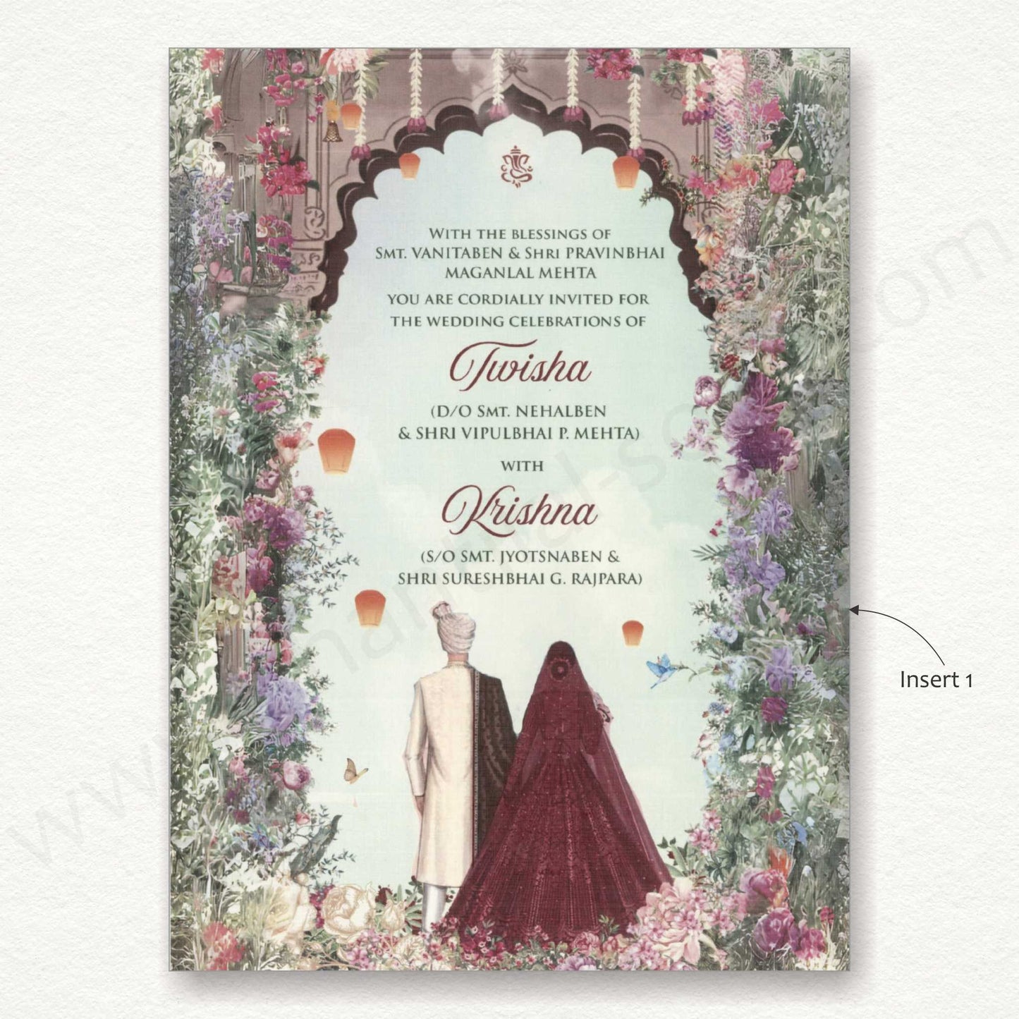Designer Vellum Paper Wedding Card with Pichwai Theme | SS - 80159