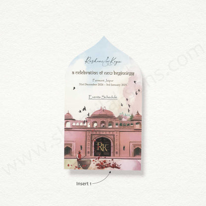 Designer Jaipur Theme Based Wedding Card | SS - 80160