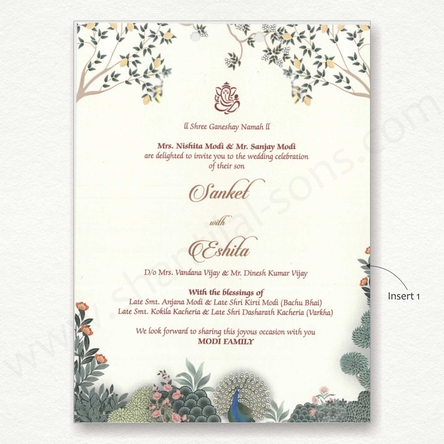 Pichwai Theme Wedding Card | SS - 8140