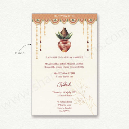 Designer Floral Wedding Invitation Card | SS -80154