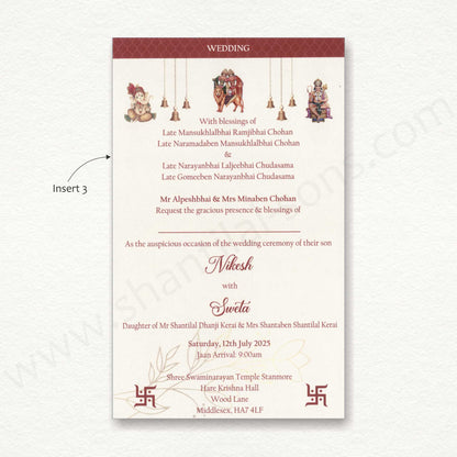 Designer Floral Wedding Invitation Card | SS -80154