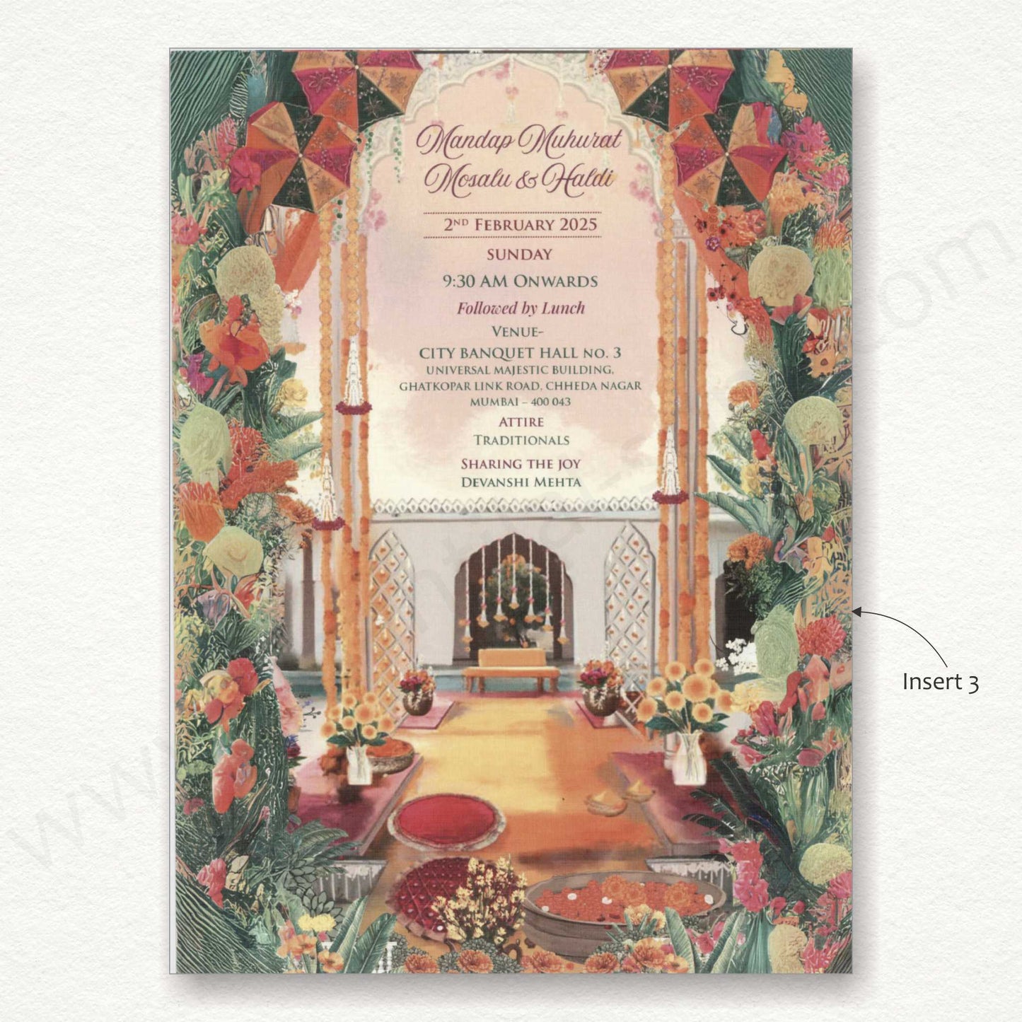 Designer Vellum Paper Wedding Card with Pichwai Theme | SS - 80159