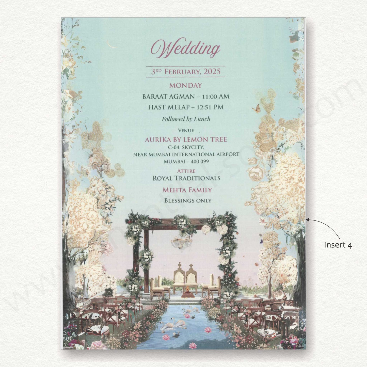 Designer Vellum Paper Wedding Card with Pichwai Theme | SS - 80159