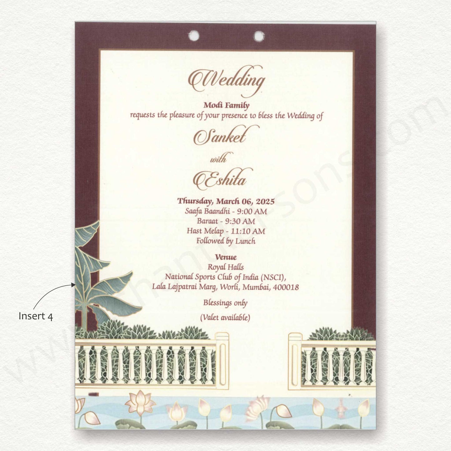 Pichwai Theme Wedding Card | SS - 8140