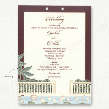 Pichwai Theme Wedding Card | SS - 8140