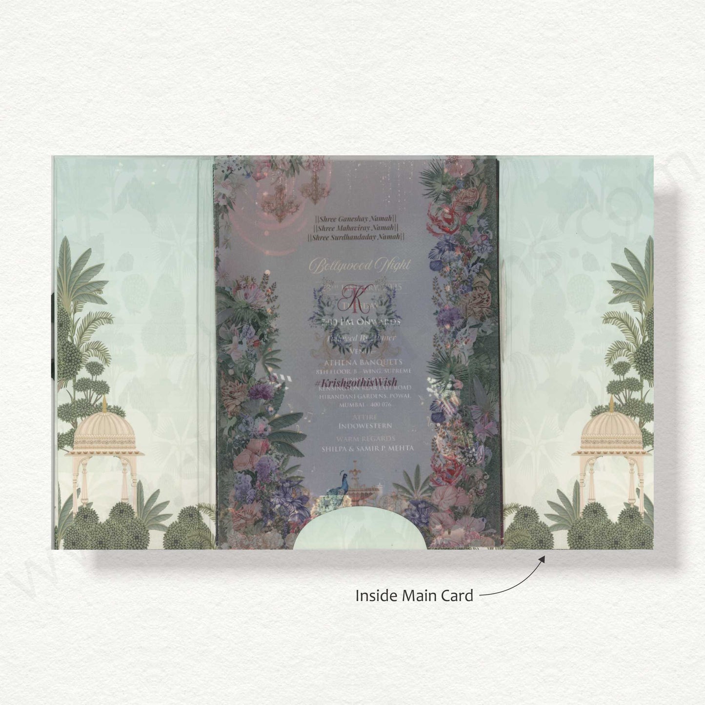 Designer Vellum Paper Wedding Card with Pichwai Theme | SS - 80159