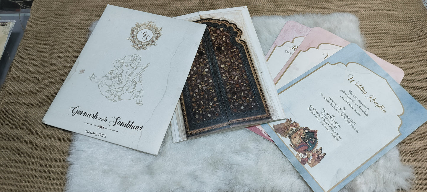 Royal Palace Door Concept Wedding Card | SS - 8050