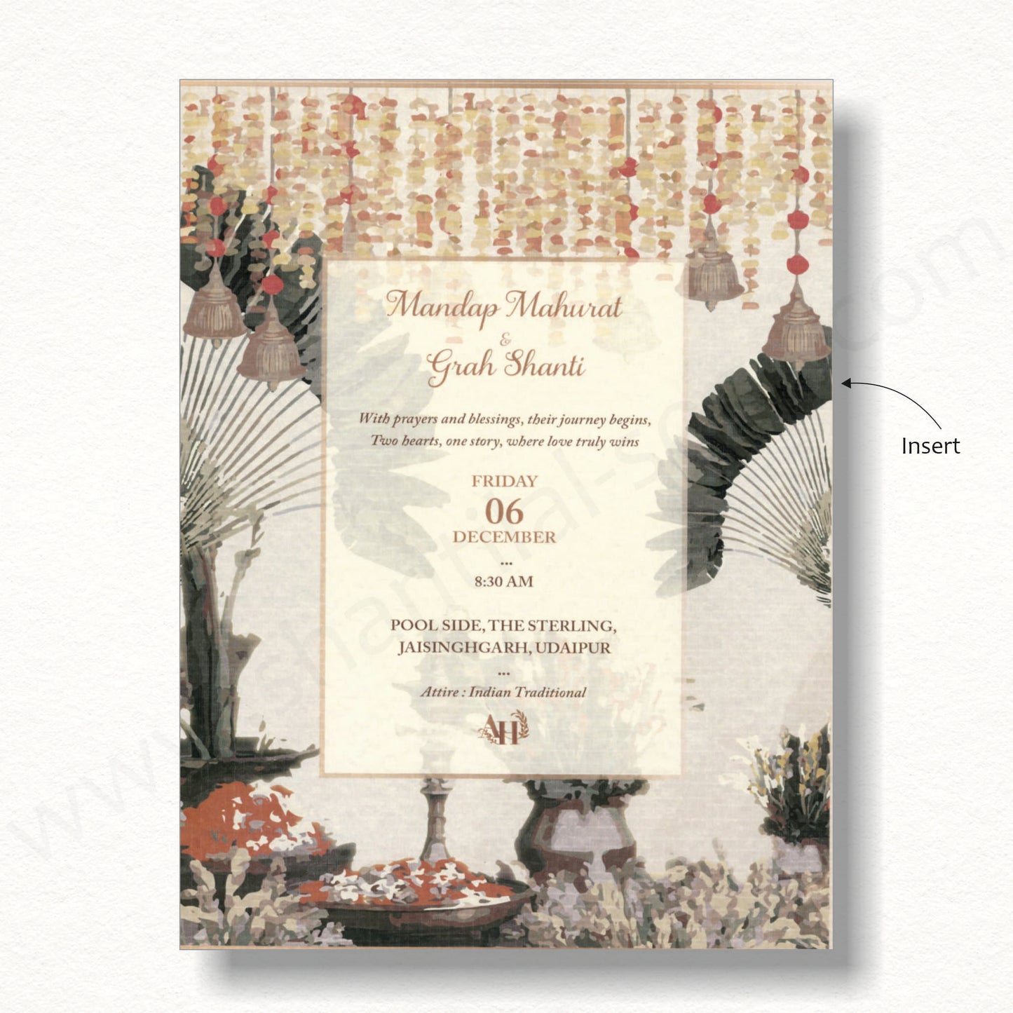 Rajasthani Royal Wedding Invitation | SS-8129