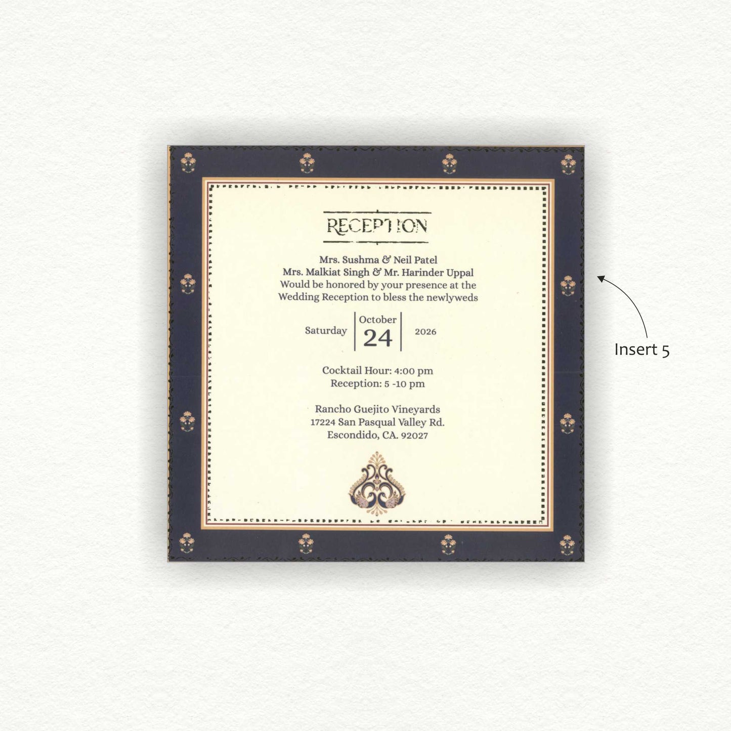Elegant Floral Wedding Invitation CARD | SS-2013