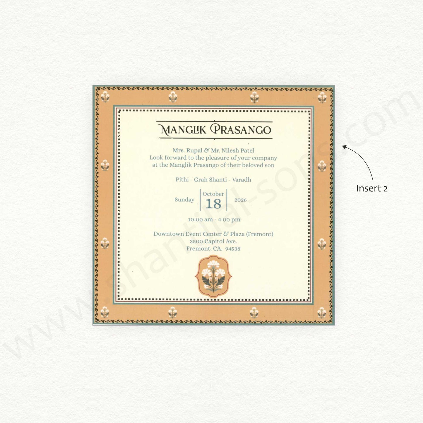 Elegant Floral Wedding Invitation CARD | SS-2013