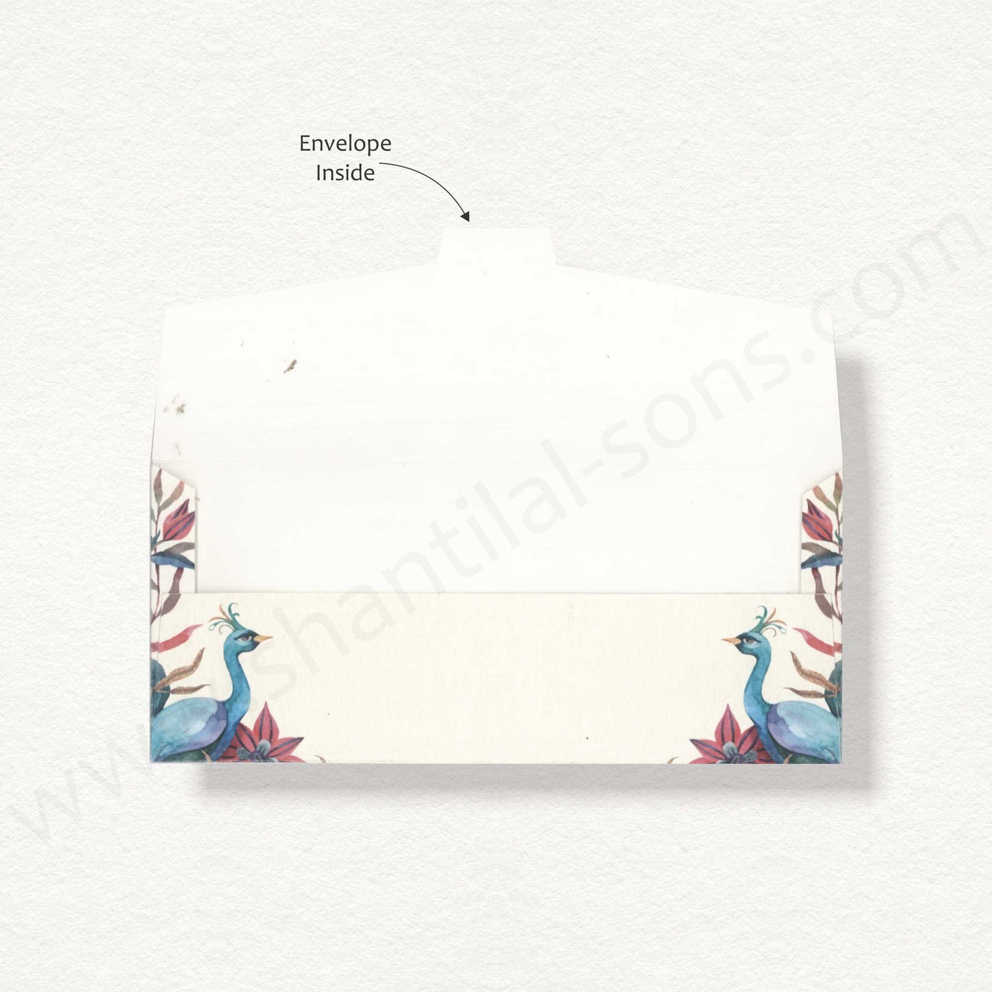 Beautiful Floral Peacock Cash Envelope | G-79