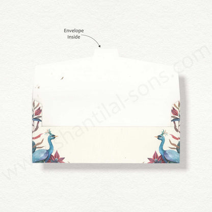 Beautiful Floral Peacock Cash Envelope | G-79