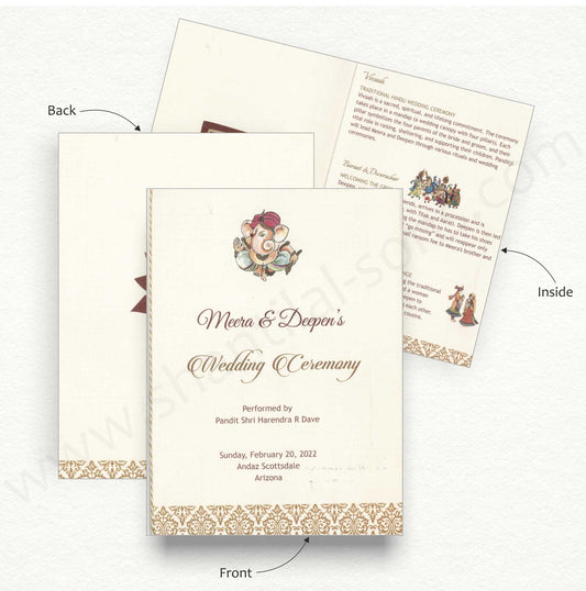 Designer Wedding Ceremony Booklet | A - 4