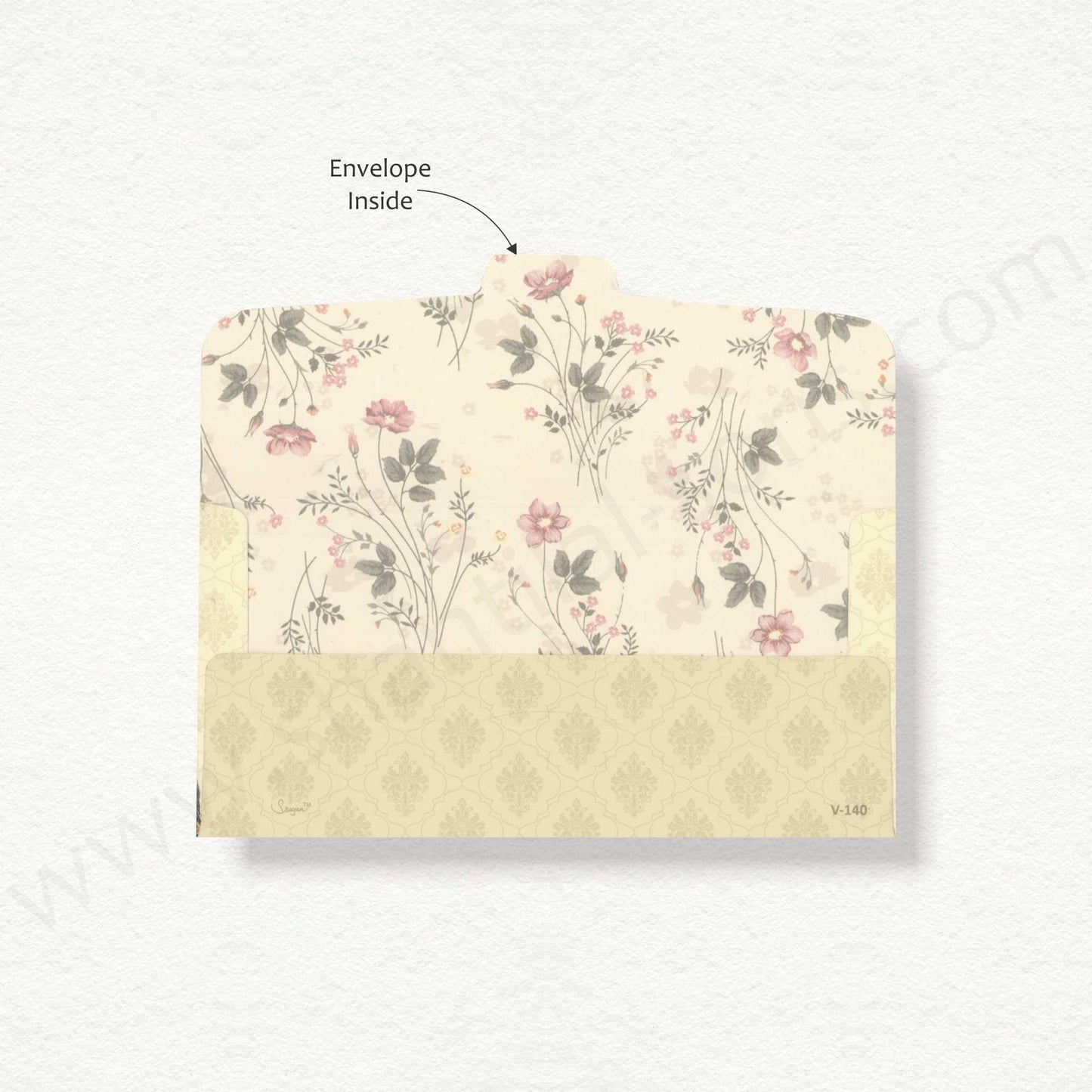 Beautiful Floral Cash Envelope With Peacock | G-43