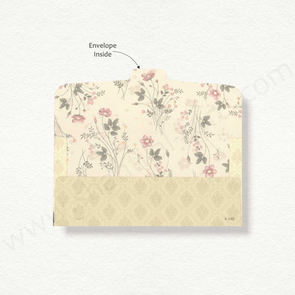 Beautiful Floral Cash Envelope With Peacock | G-43