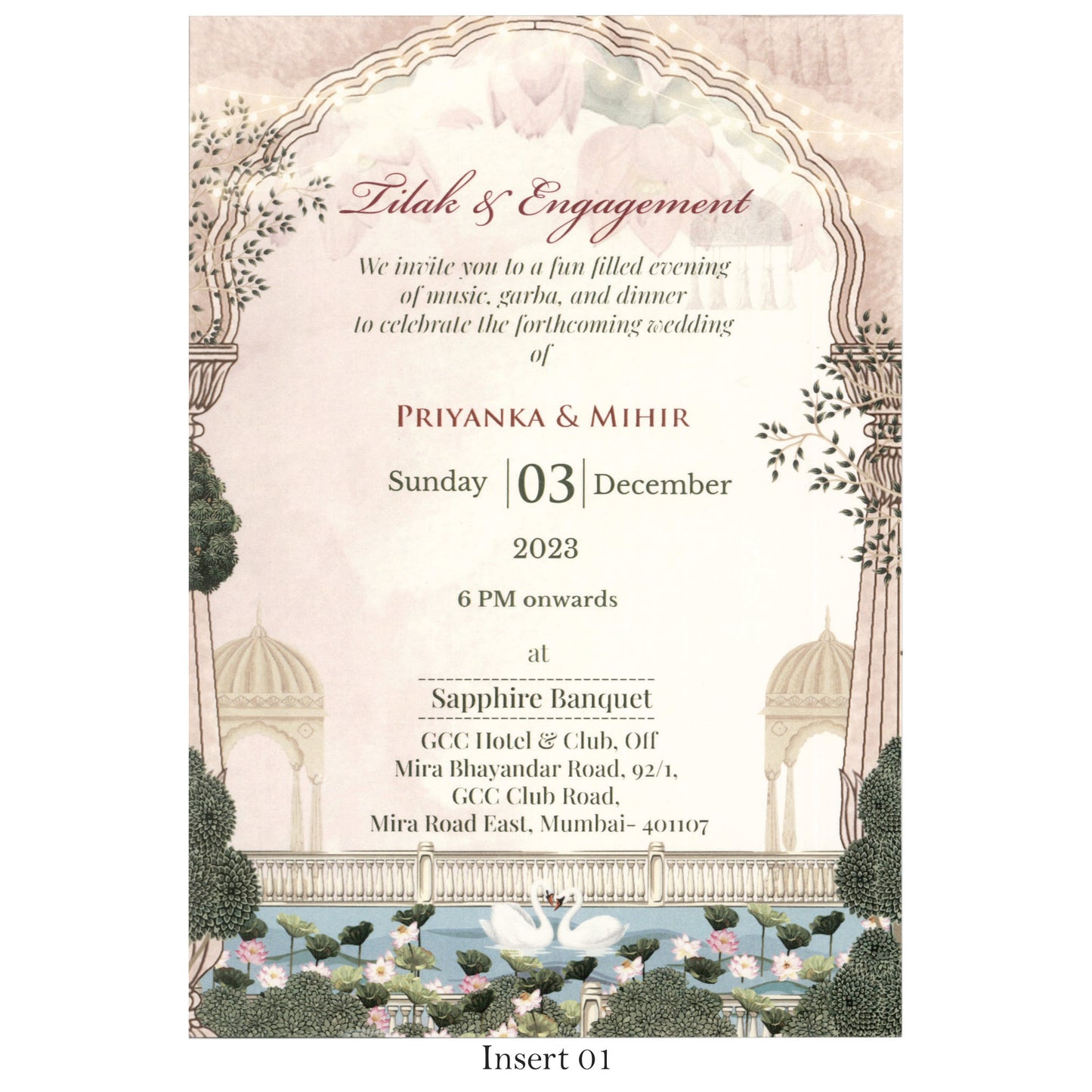 Pastel Theme Pichwai Wedding Card | SS - 8005