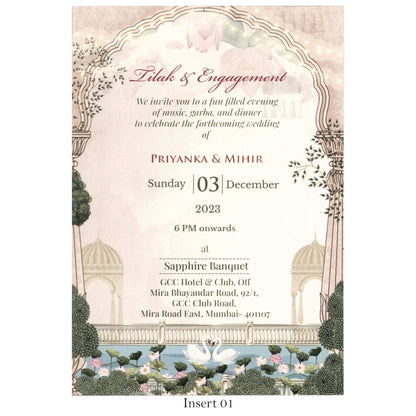 Pastel Theme Pichwai Wedding Card | SS - 8005