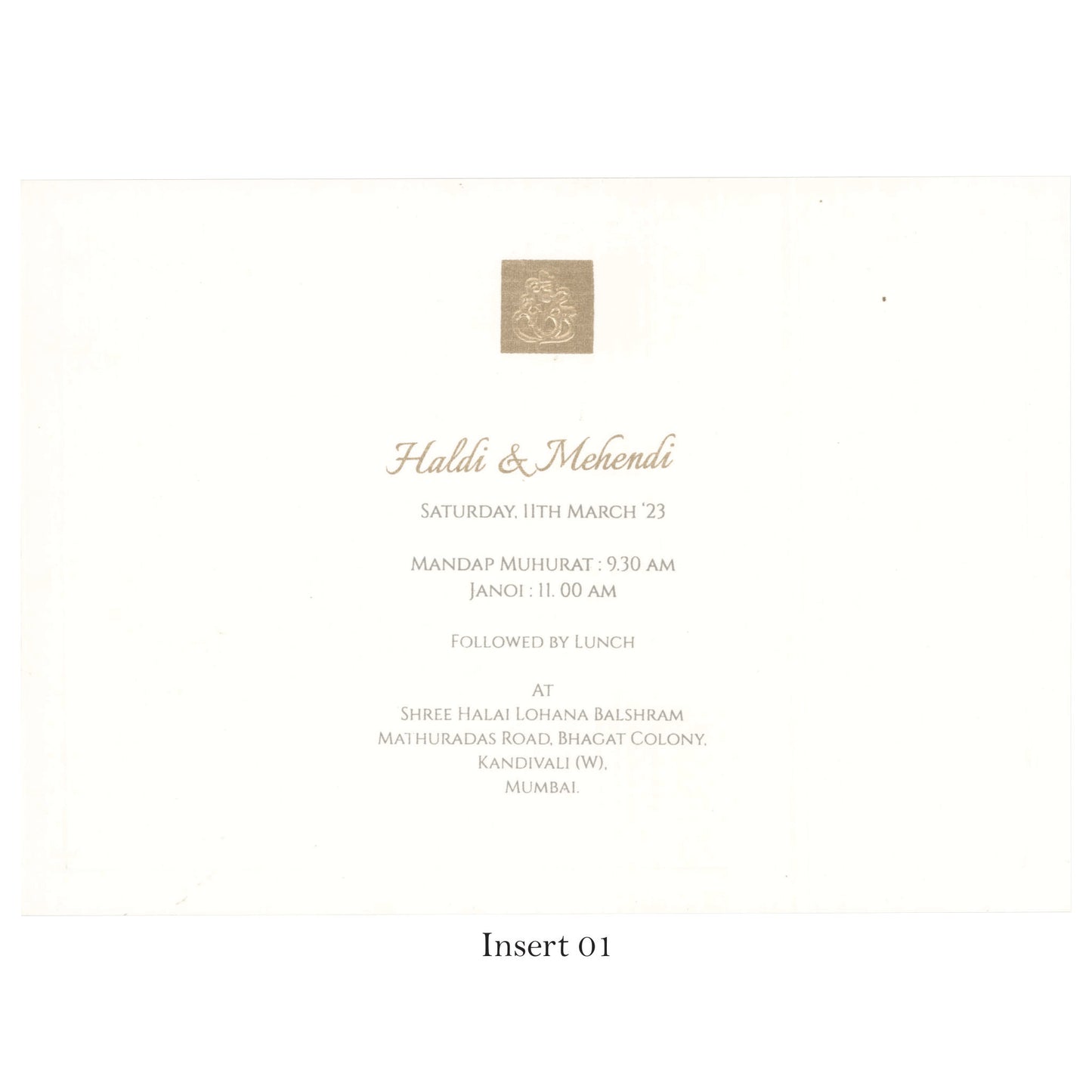 Royal Wedding Card with touch of Gold | SS - 8040