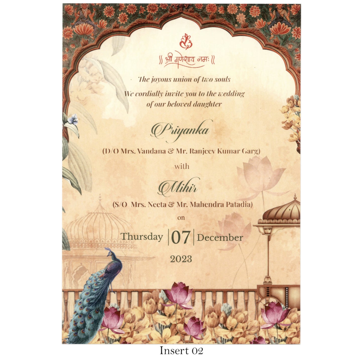 Pastel Theme Pichwai Wedding Card | SS - 8005
