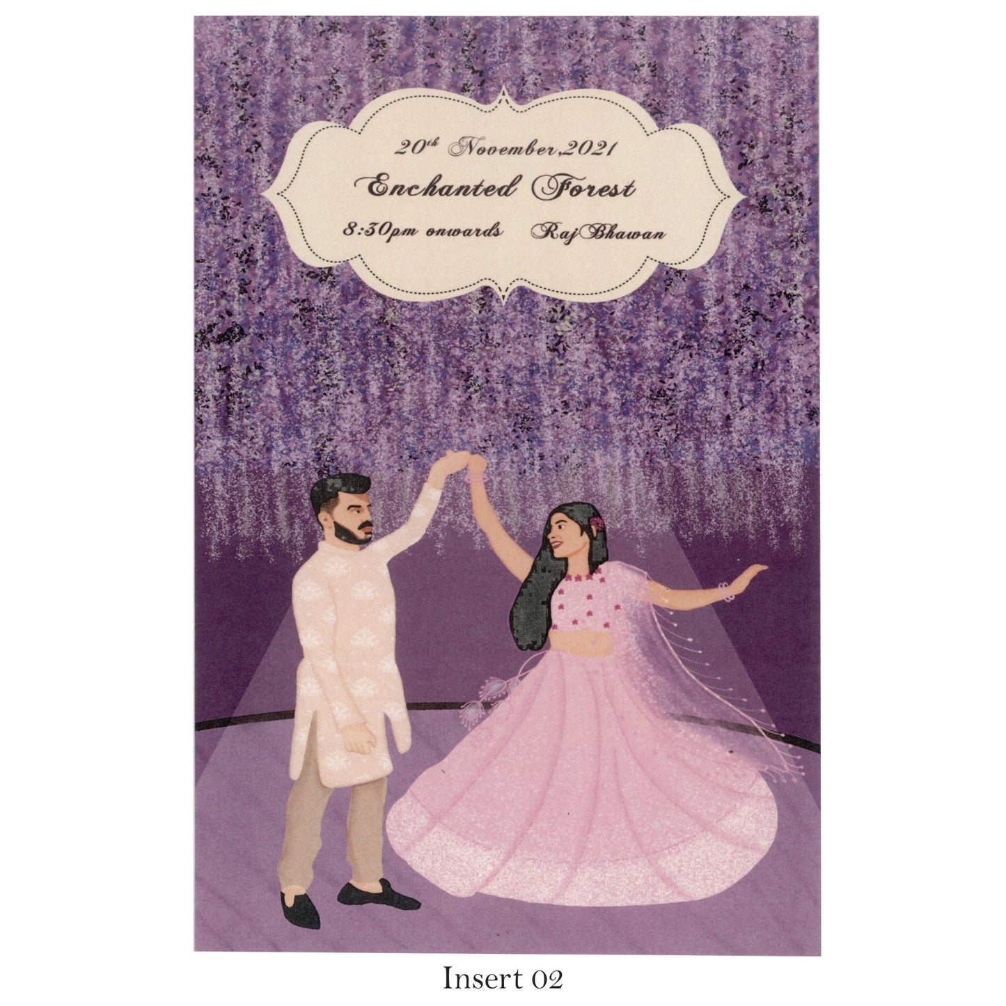 Designer Card: Inspired by Wedding Decor Theme and Bride-Groom Caricature | SS - 8033
