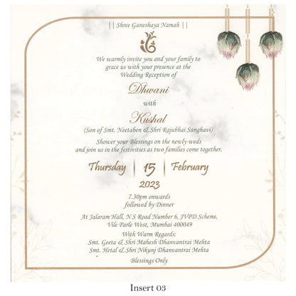 Royal Marble Elegance: Classy Card with Traditional Elements | SS - 8032