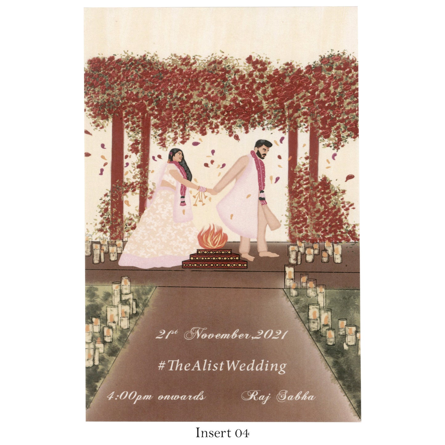 Designer Card: Inspired by Wedding Decor Theme and Bride-Groom Caricature | SS - 8033