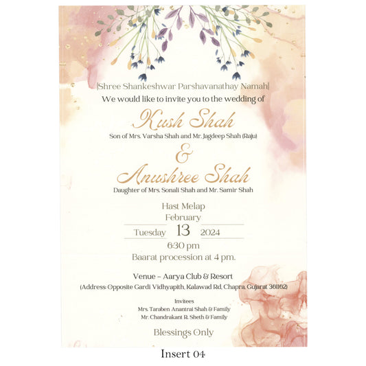 Pastel Wedding Invitation | SS - 8047