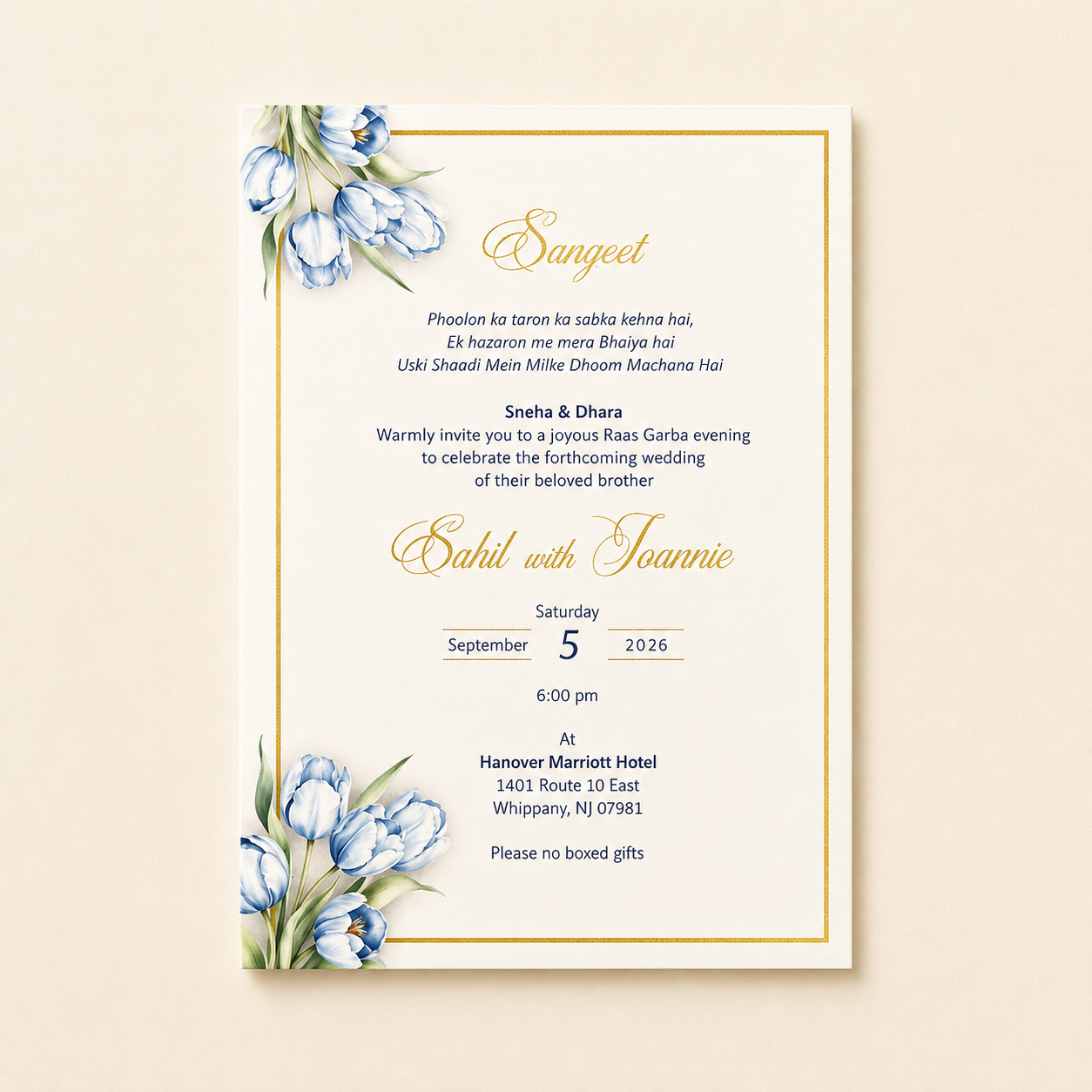 Elegant Floral Handmade Paper Wedding Invitation | SS - 2003
