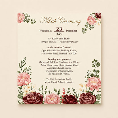 Premium Floral Invitation |SS-2024