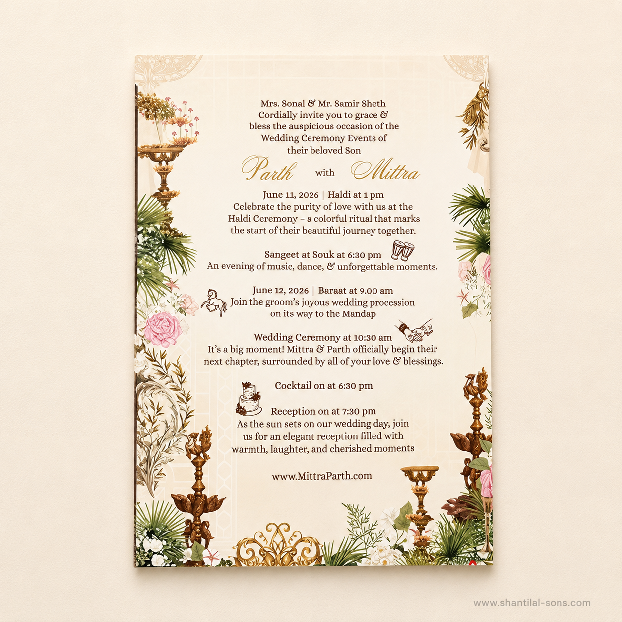 Luxury Royal Wedding Invitation |SS-2005