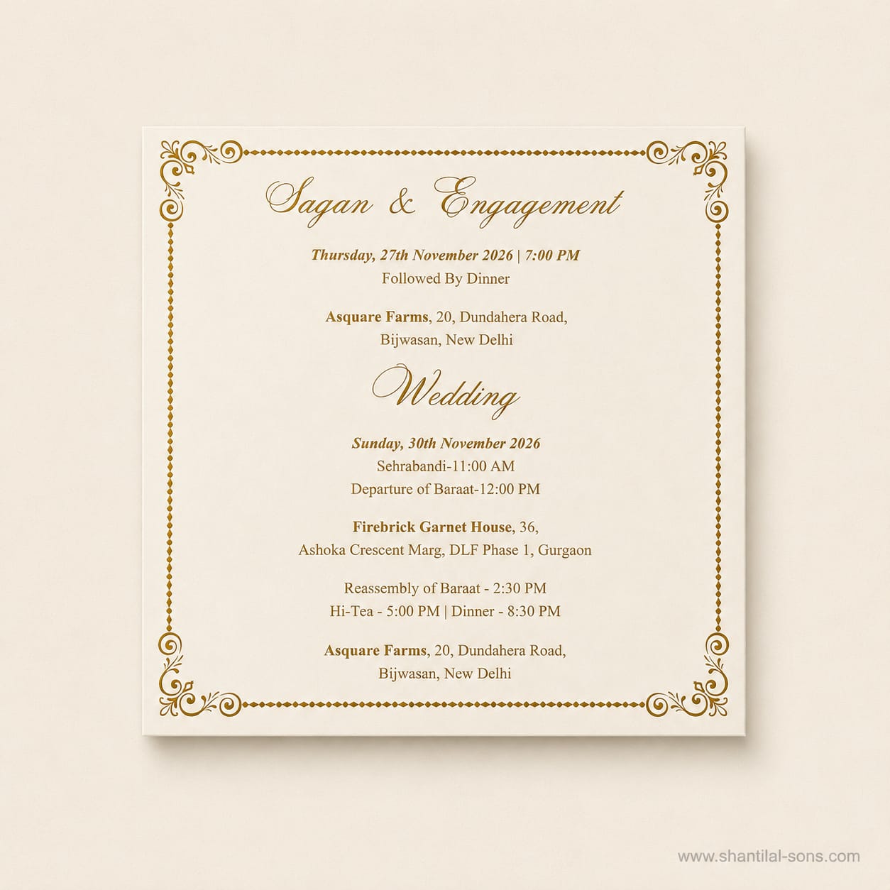 Heritage Wedding Invitation |SS-2033