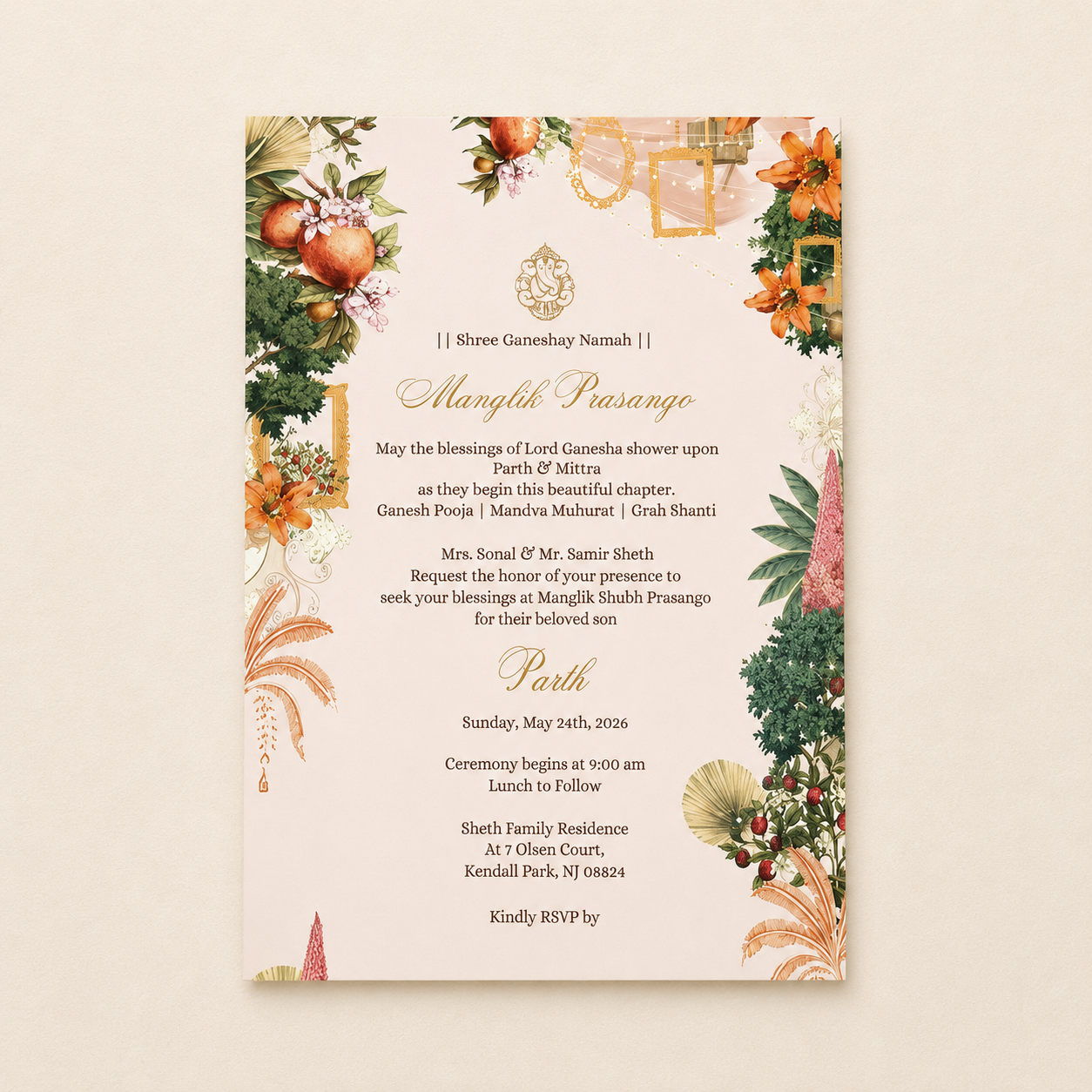 Luxury Royal Wedding Invitation |SS-2005