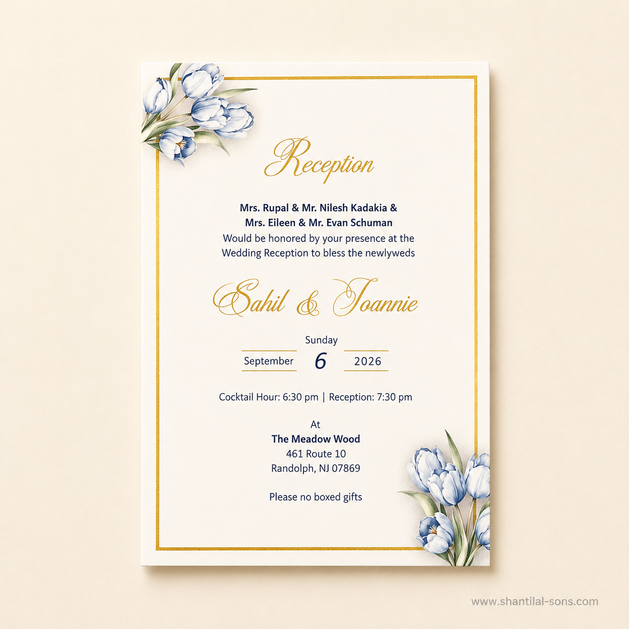 Elegant Floral Handmade Paper Wedding Invitation | SS - 2003