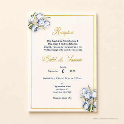 Elegant Floral Handmade Paper Wedding Invitation | SS - 2003