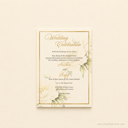 Luxury Olive Green Floral Gate Fold Invitation | SS-2001