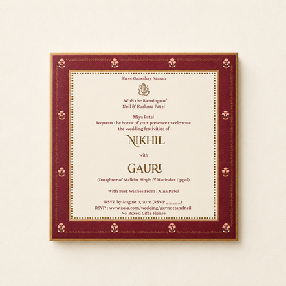 Floral Square Wedding Invitation Folder |SS-2013