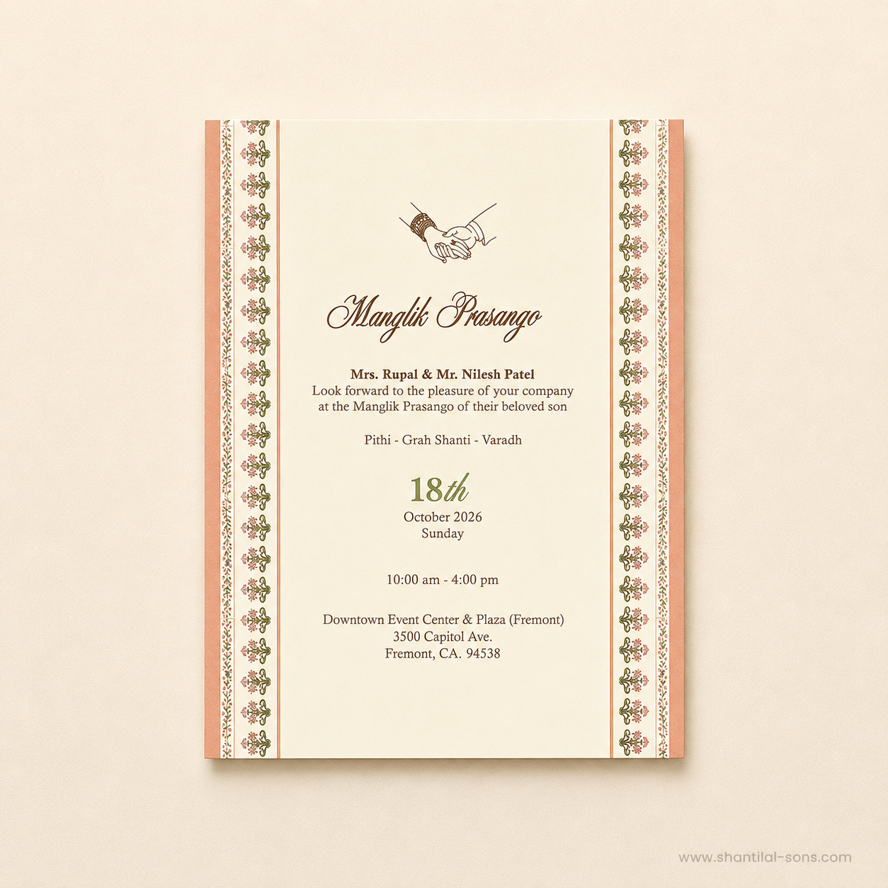 Luxury Traditional Wedding Invitation| SS -2015