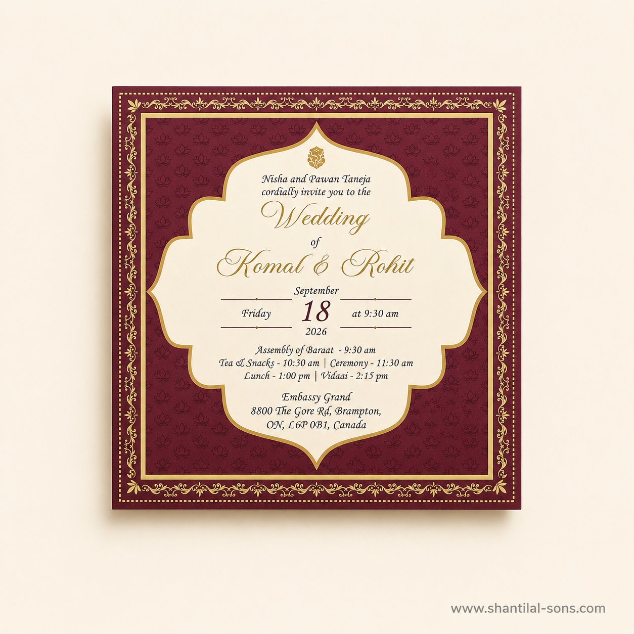 Traditional Elephant Wedding Invitation | SS-2006