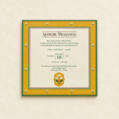 Floral Square Wedding Invitation Folder |SS-2013