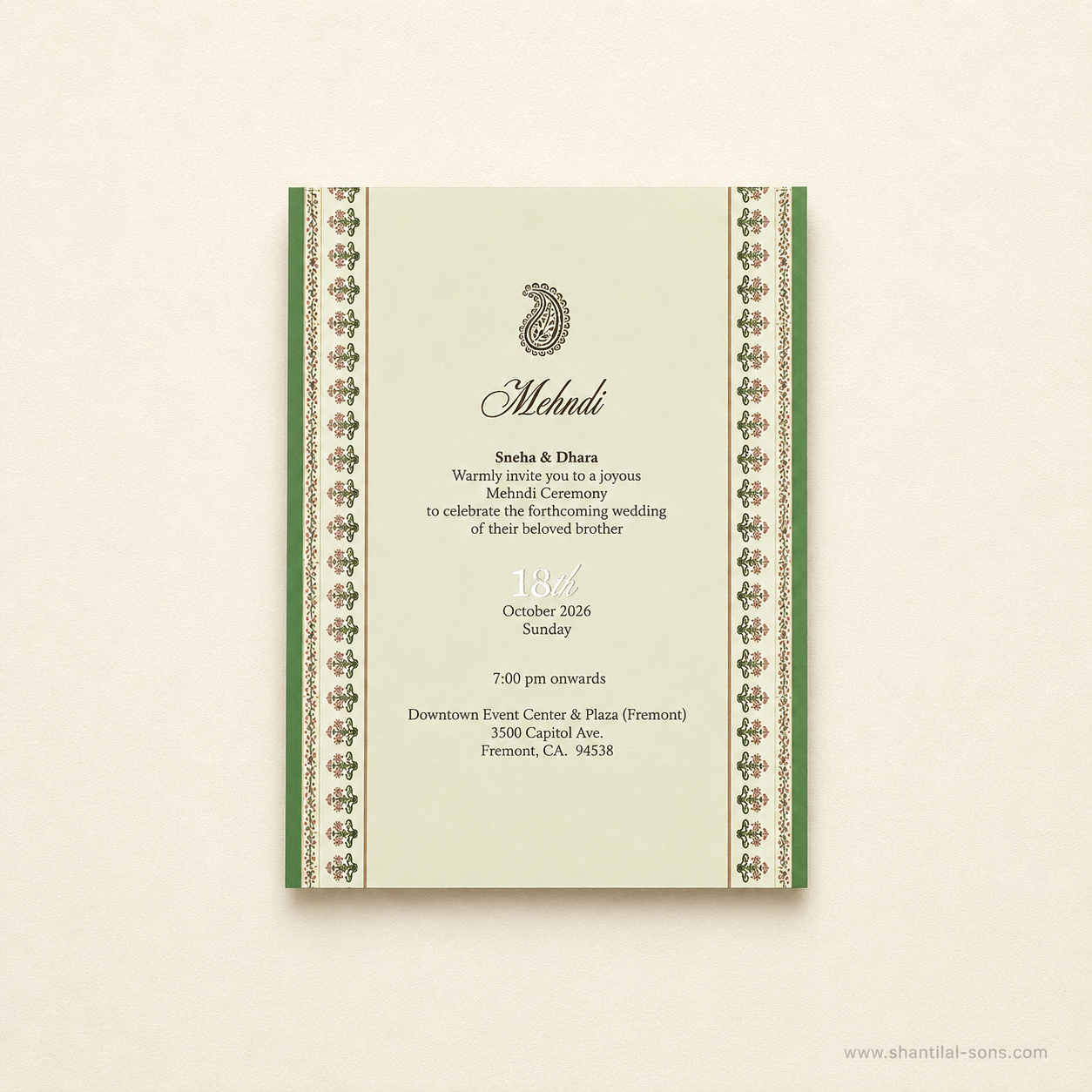 Luxury Traditional Wedding Invitation| SS -2015